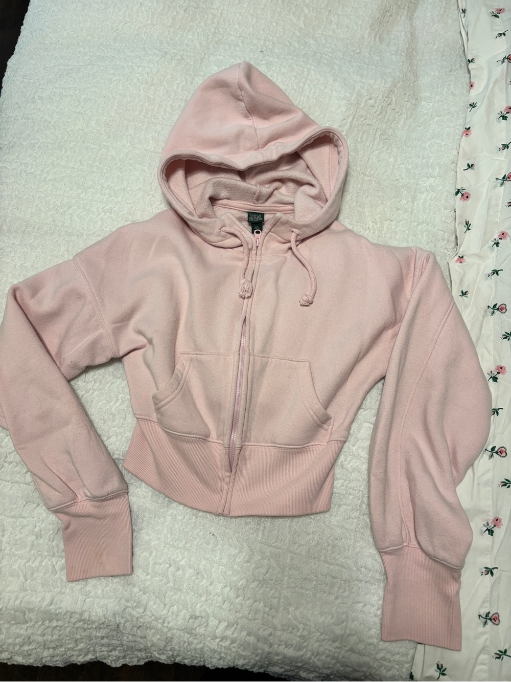 Classic Pink Cropped Hoodie